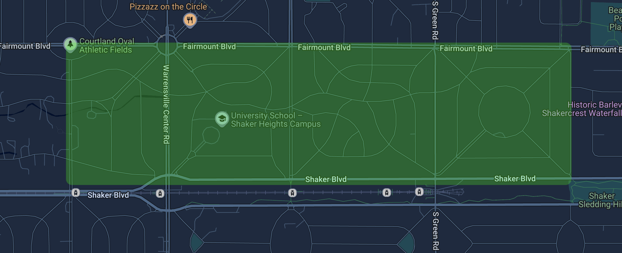Map of target neighborhoods